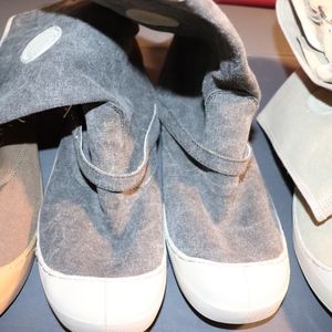 Black/Gray Cotton Boots/Booties